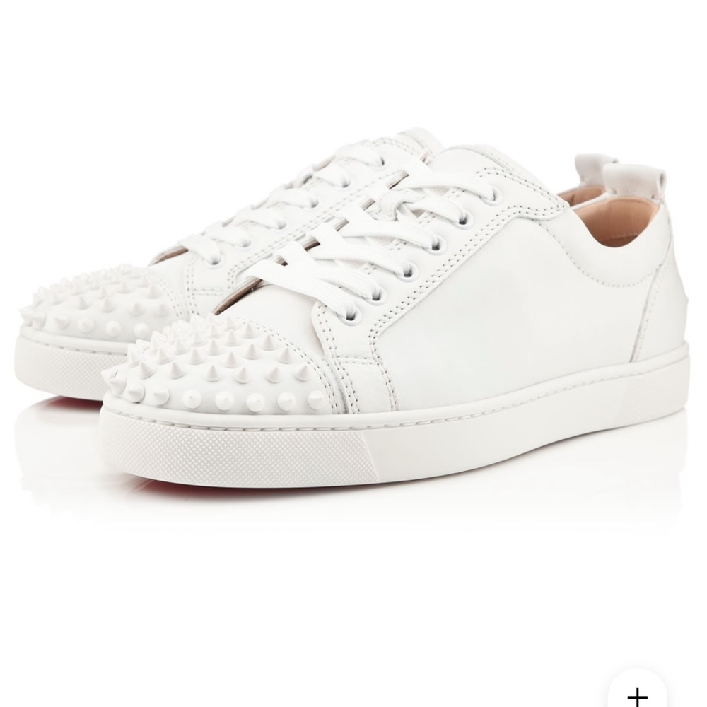 CHRISTIAN LOUBOUTIN Louis Junior Spikes
 Sneakers Calf leather White NIB 41